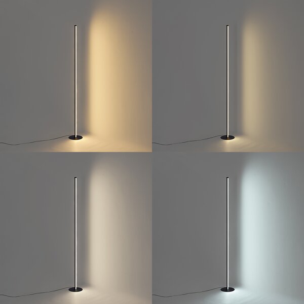 Lampă de podea de design neagră cu LED și dimmer tactil - Clutch