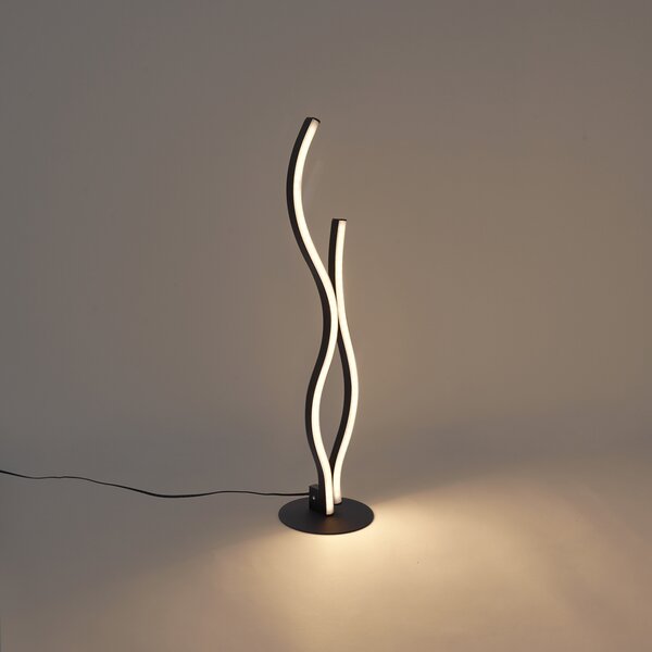 Lampă de masă de design neagră cu LED inclus, cu dimmer - Ying