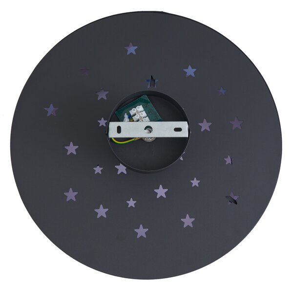 Plafonieră pentru copii neagră cu navă spațială și stele - Harrie in Space