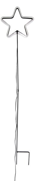 Spot de sol neon de Crăciun stea galbenă, incl. LED cu temporizator IP44 - Fura