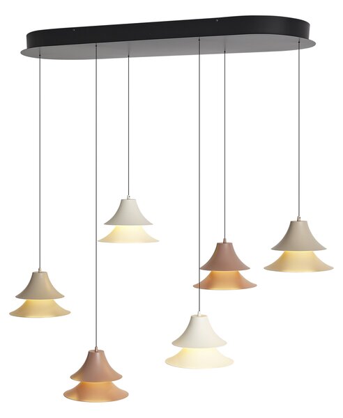 Lampă suspendată multicoloră cu LED, cu dimmer, cu 6 lumini Easylift - Witch