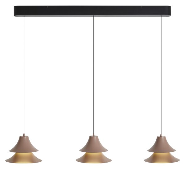 Lampă suspendată neagră cu mocha incl. LED cu 3 trepte de intensitate luminoasă 3 lumini Easylift - Witch