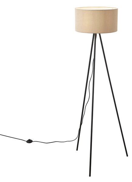 Lampă de podea trepied modernă taupe cu abajur de catifea - Luz