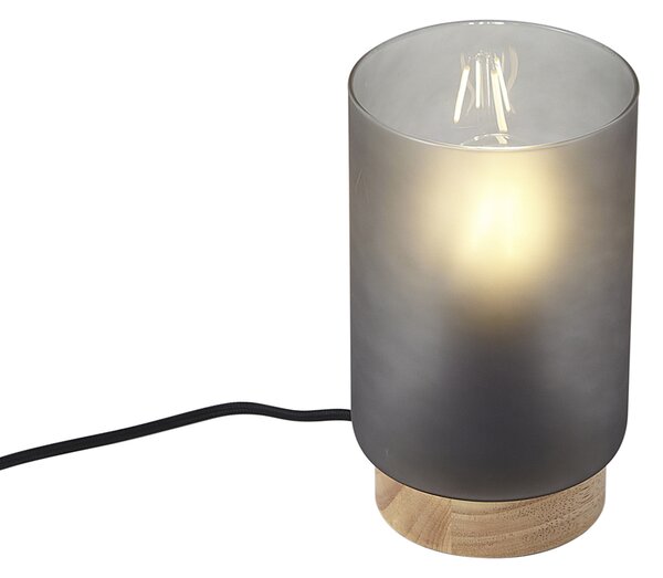 Lampă de masă modernă din lemn cu sticlă gri mat - Umbra