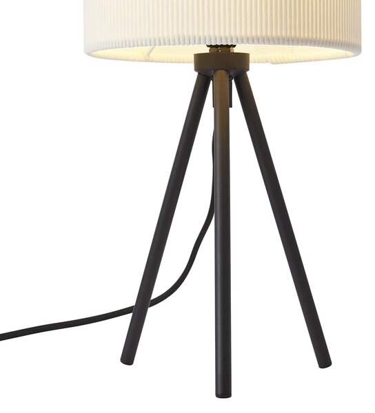 Lampă de masă modernă cu trepied alb cu abajur de catifea - Luz