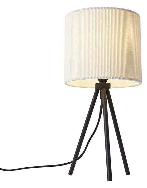 Lampă de masă modernă cu trepied alb cu abajur de catifea - Luz