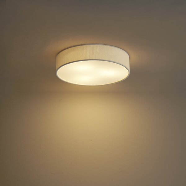 Plafonieră modernă albă cu abajur de catifea 46cm 3 lumini - Luz