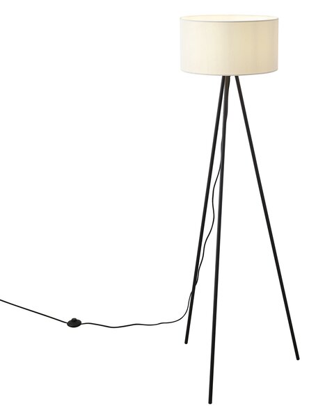 Lampă de podea modernă cu trepied alb cu abajur de catifea - Luz