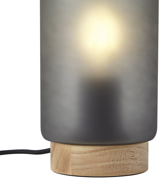 Lampă de masă modernă din lemn cu sticlă gri mat - Umbra