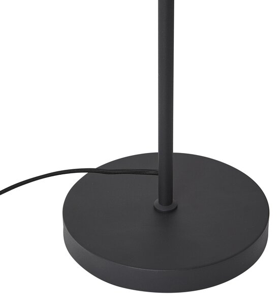 Lampă de podea modernă neagră cu sticlă fumurie cu 3 lumini rotativă și înclinabilă - Gianni