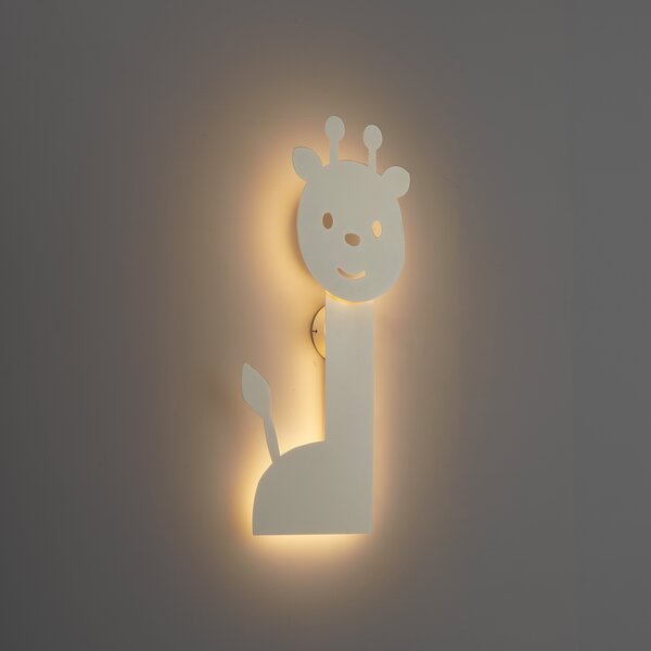 Lampă de perete pentru copii bej cu LED cu 3 trepte de intensitate luminoasă - Gigi Girafa