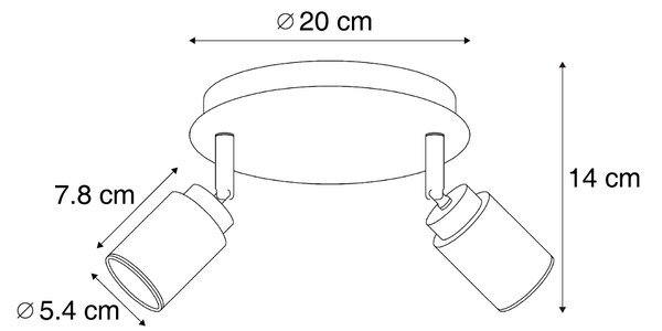 Spot modern de baie bej cu 2 lumini IP44 - Ducha