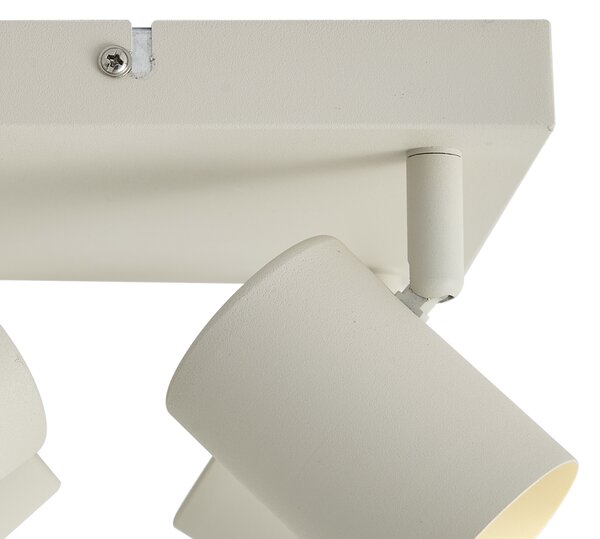 Spot modern de plafon bej cu 4 lumini reglabile - Jeana