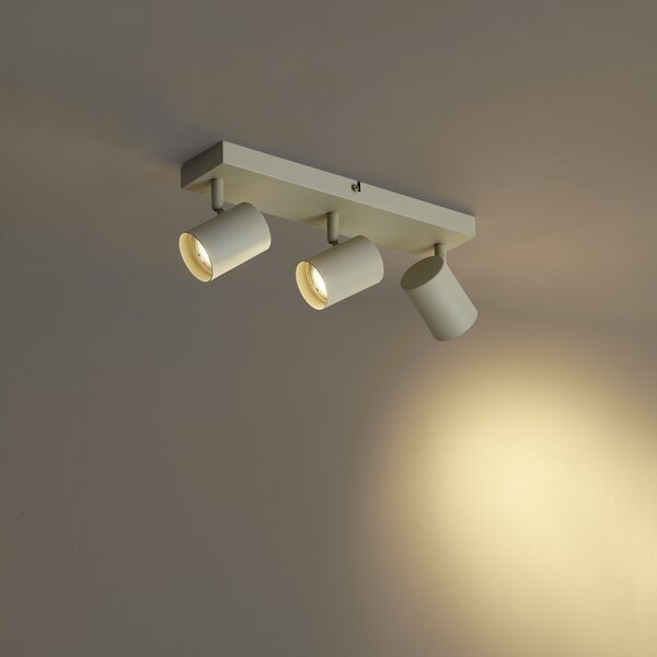 Spot modern de plafon bej cu 3 lumini reglabile - Jeana