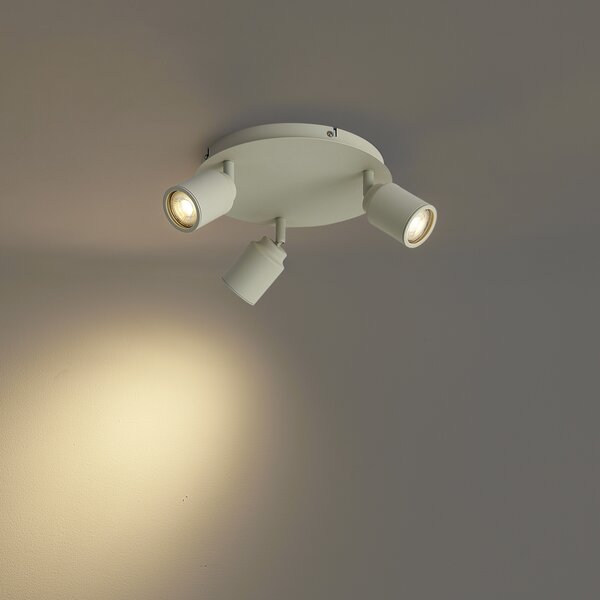 Spot încastrat modern bej cu 3 lumini IP44 - Ducha