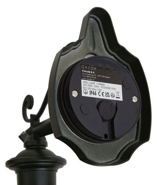 Lampă clasică de perete pentru exterior verde închis cu plastic IP44 - Genoa