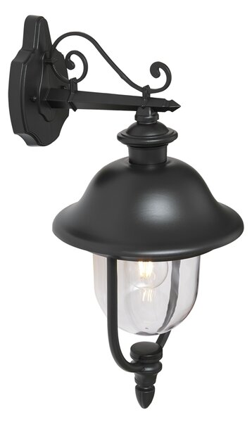 Lampă clasică de perete pentru exterior neagră cu plastic IP44 - Genoa