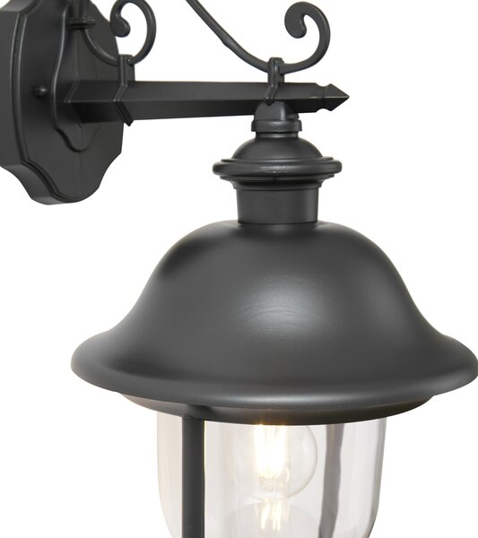Lampă clasică de perete pentru exterior neagră cu plastic IP44 - Genoa