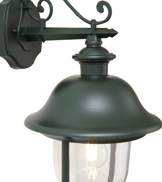 Lampă clasică de perete pentru exterior verde închis cu plastic IP44 - Genoa