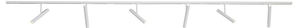 Sistem de iluminat pe șină modern alb cu 6 spoturi albe monofazate - Slimline Avery