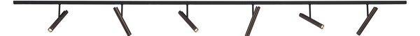 Sistem de iluminat pe șină modern negru cu 6 spoturi bronz închis monofazate - Slimline Avery