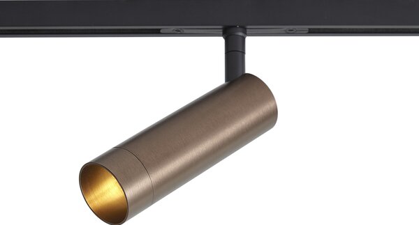 Sistem de iluminat pe șină modern cu 6 spoturi bronz închis monofazat - Slimline Uzzy