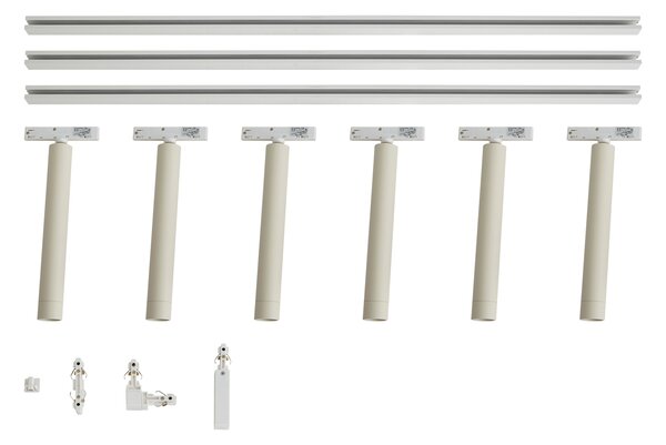 Sistem de iluminat pe șină modern alb cu 6 spoturi bej monofazate - Slimline Avery