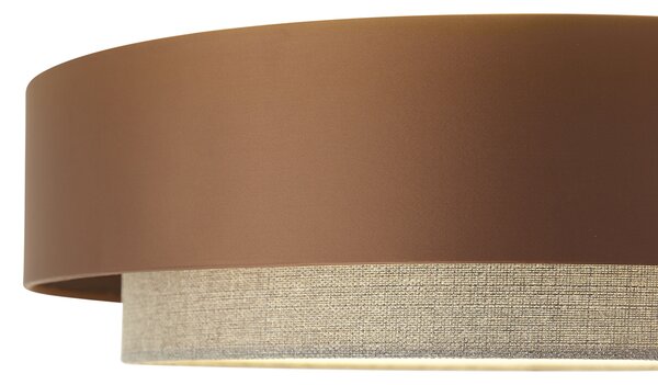 Plafonieră modernă bronz închis cu taupe 50cm 3 lumini - Drum Duo