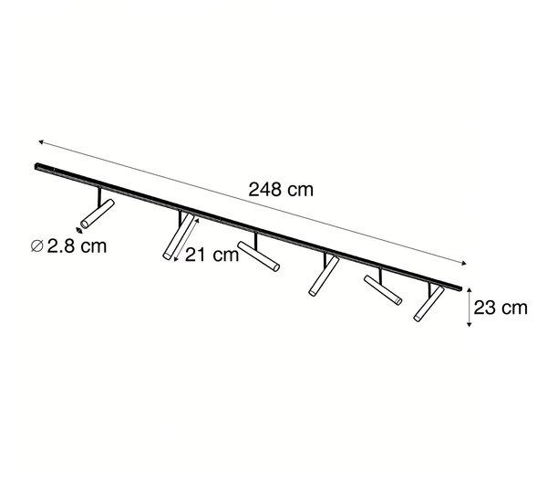 Sistem de iluminat pe șină modern alb cu 6 spoturi albe monofazate - Slimline Avery
