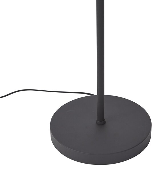 Lampă de podea industrială neagră cu lemn cu 2 lumini - Jakub