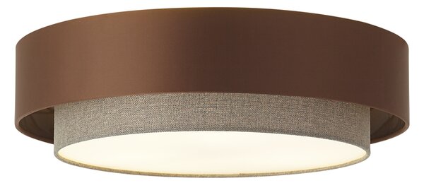 Plafonieră modernă bronz închis cu taupe 50cm 3 lumini - Drum Duo