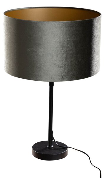Lampă de masă neagră cu abajur din catifea verde 35cm - Parte
