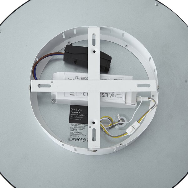 Panou LED inteligent negru 40cm incl. LED Dim to Warm cu telecomandă - Knob