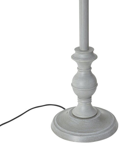 Lampă de podea neagră cu abajur floral și interior alb 45cm - Classico