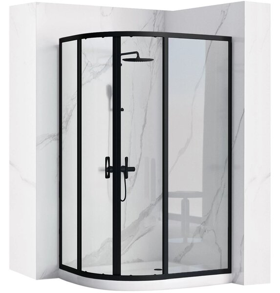 Rea Look, cabină de duș pătrată 100x80x190 cm, sticlă transparentă de 5 mm, profil negru, REA-K7900