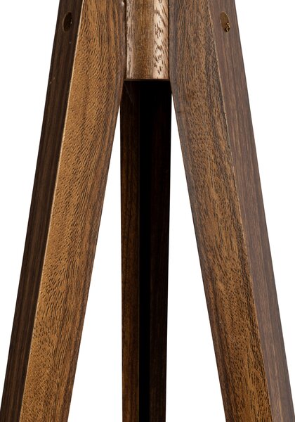 Lampă de podea trepied din lemn de nuc cu abajur roșu și interior auriu 50cm - Tripod Classic