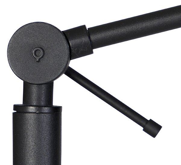 Lampă de podea neagră reglabilă cu abajur negru și interior auriu 50cm - Editor