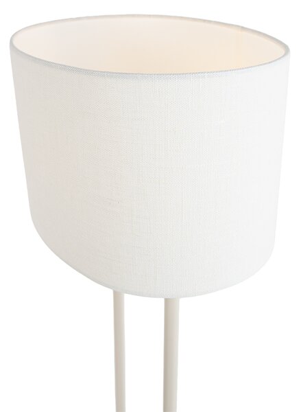 Lampă de podea bej cu abajur oval alb din in 35cm - Thijmen