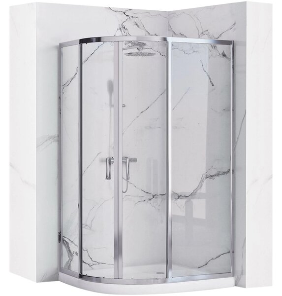 Rea Look, cabină de duș pătrată 80x100x190 cm, sticlă transparentă de 5 mm, profil cromat, REA-K7901