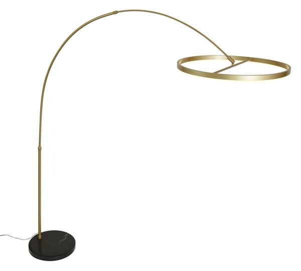 Lampă de podea arcuită de design aurie, cu LED și dimmer în 3 trepte - Anello