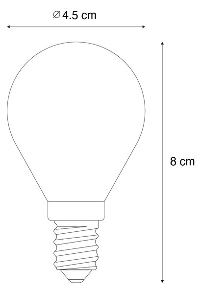 Set de 5 becuri LED E14 estompabile P45 fum 5W 470 lm 2200K