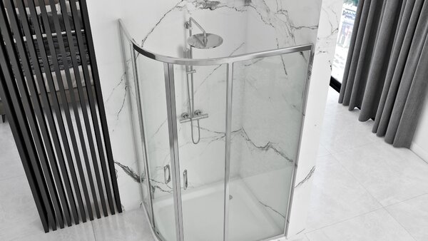 Rea Look, cabină de duș pătrată 80x100x190 cm, sticlă transparentă de 5 mm, profil cromat, REA-K7901