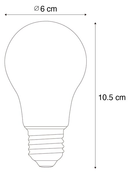Set de 5 becuri LED E27 A60 transparente 2,2W 470 lm 3000K