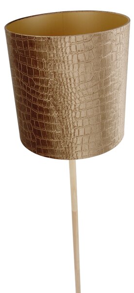 Lampă de podea din lemn cu abajur de catifea cu design crocodil 40cm - Mels
