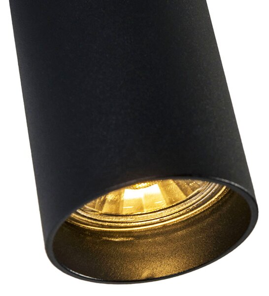 Set de 4 spoturi moderne negre montate la suprafață 5,5 cm GU10 50 mm - Tuba