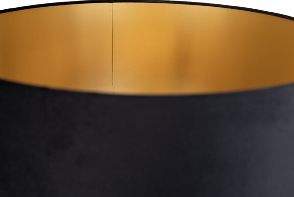 Lampă de podea aurie cu abajur negru și interior auriu 50cm - Linden