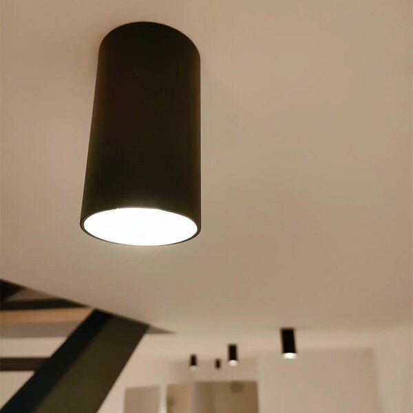 Set de 4 spoturi moderne negre montate la suprafață 5,5 cm GU10 50 mm - Tuba
