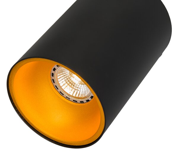 Set de 4 spoturi moderne negre cu auriu GU10 50mm - Deep
