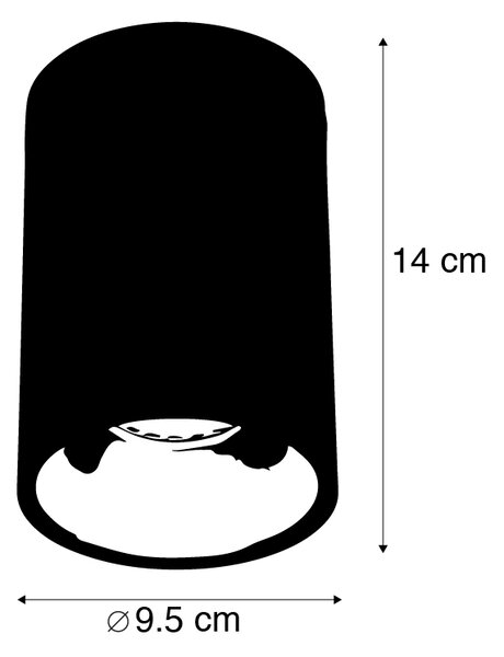 Set de 4 spoturi moderne negre cu auriu GU10 50mm - Deep