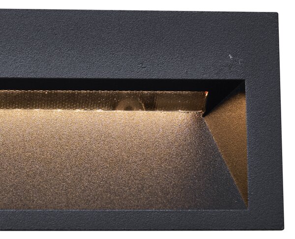 Set de 6 Aplice Moderne Îngropate Negre 16cm Incl. LED IP65 - Mert